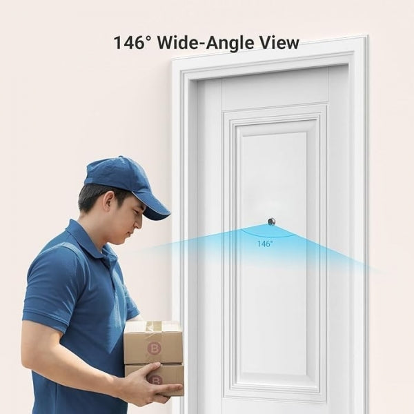 HP2 – Mirilla digital inteligente plateada con la lente pequeña, EZVIZ, para saber quién está delante de la puerta en todo momento