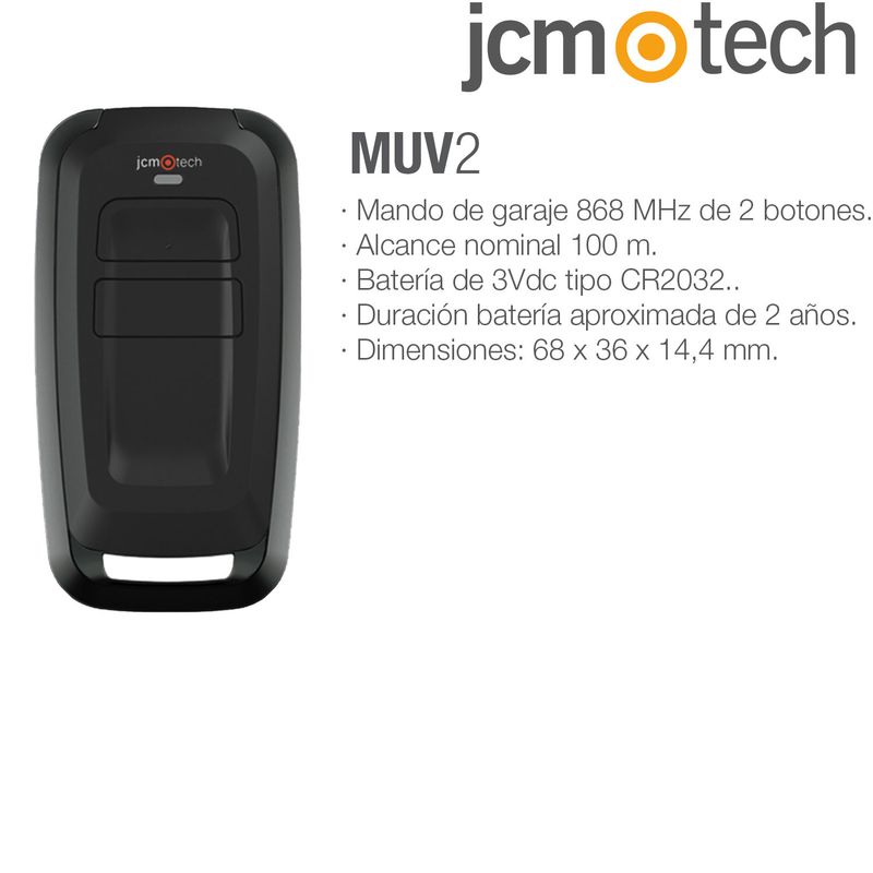 BASE2MUV – Sistema universal para todo tipo de puertas de garaje, con 2 mandos originales, robustos pero también estéticos