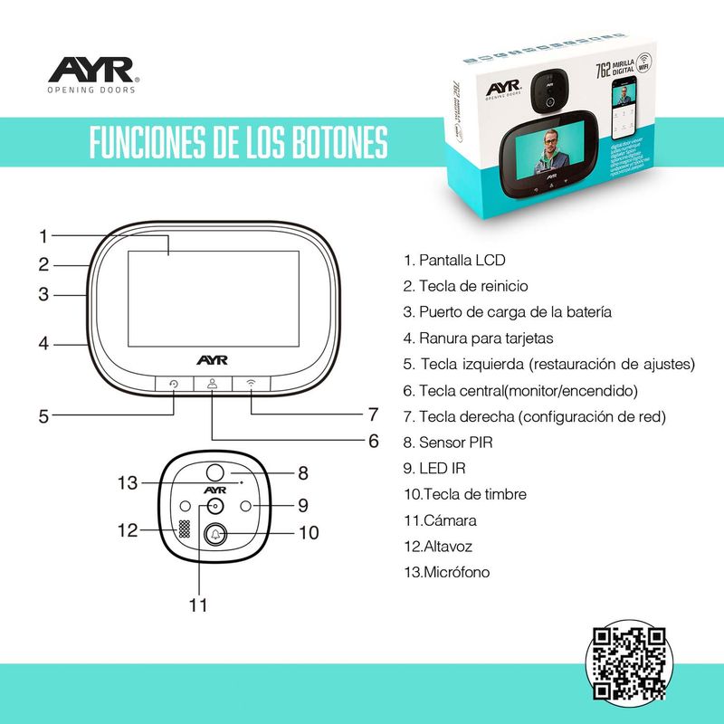 MI-762 – Mirilla digital Wifi para ver quién llama a tu puerta desde cualquier lugar y a cualquier hora