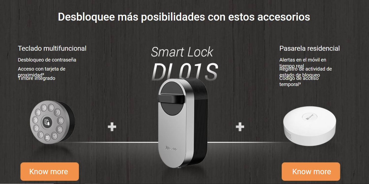 Cerradura inteligente con teclado y gateway para abrir la puerta desde cualquier lugar con el móvil o con un código